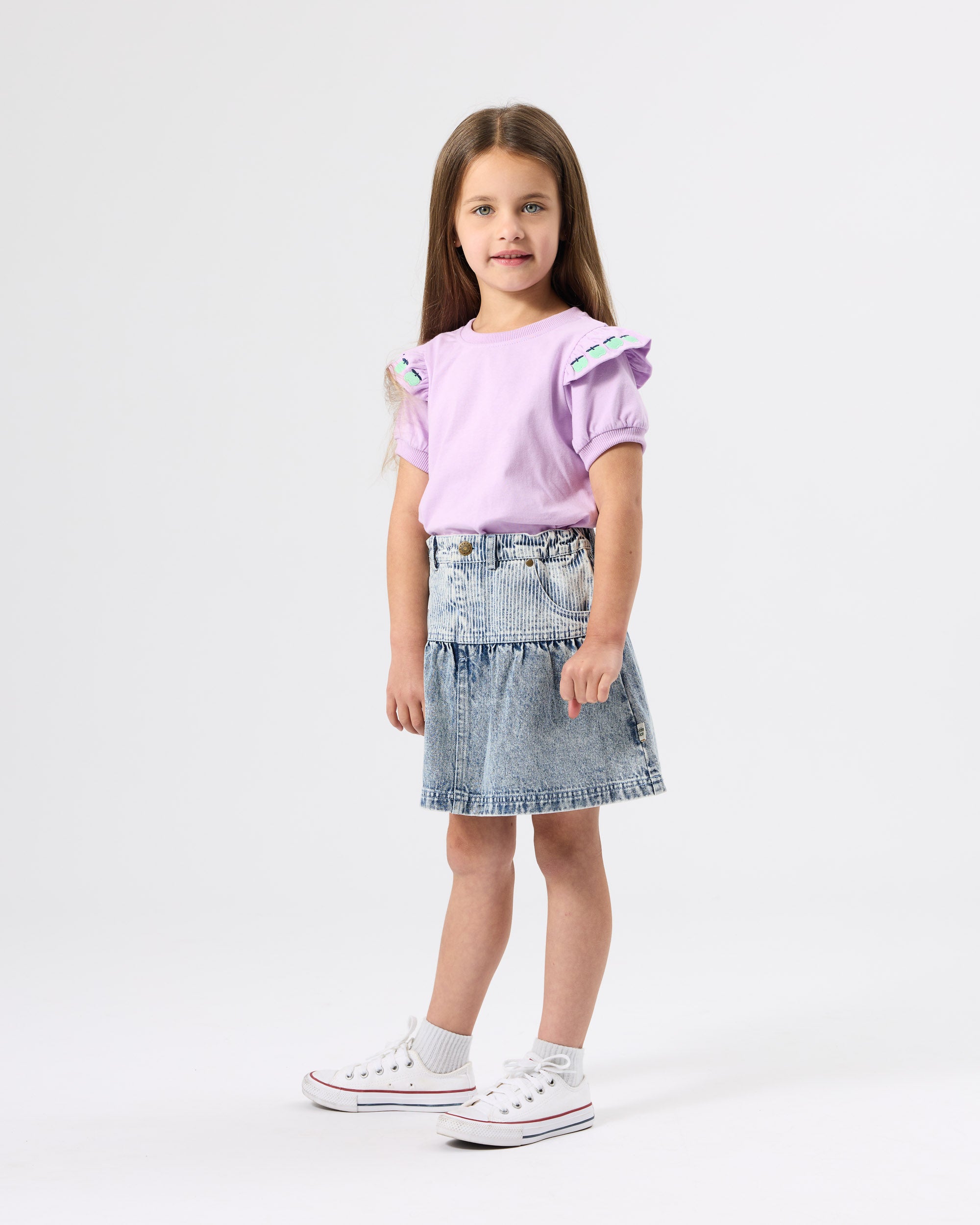 Flounce Shoulder Apple Top
