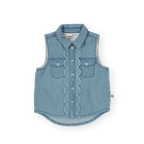 Scallop Edge Chambray Vest