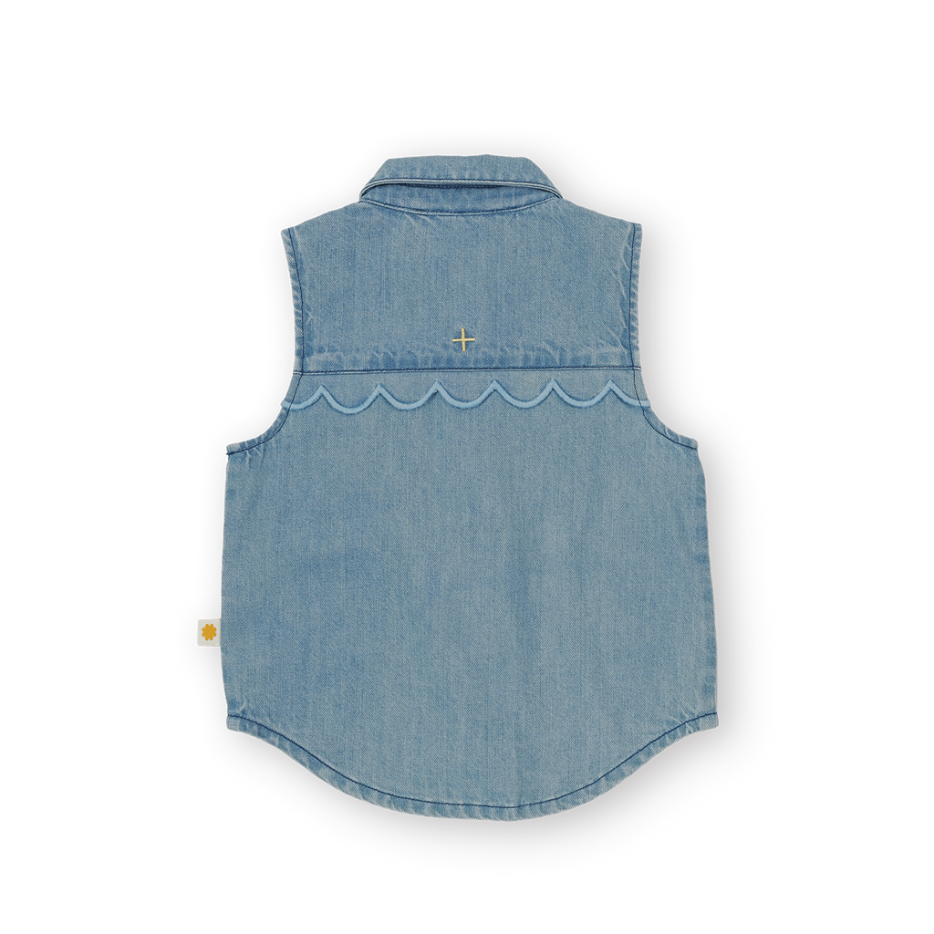 Scallop Edge Chambray Vest