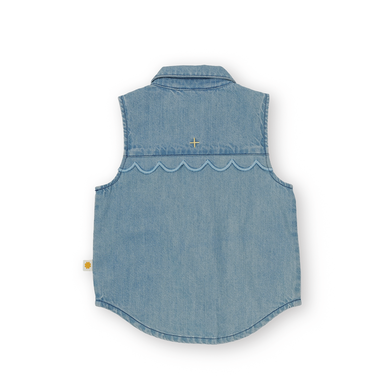 Scallop Edge Chambray Vest