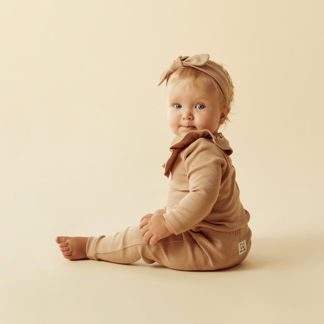 Wilson and Frenchy Organic Ruffle Top - Fawn