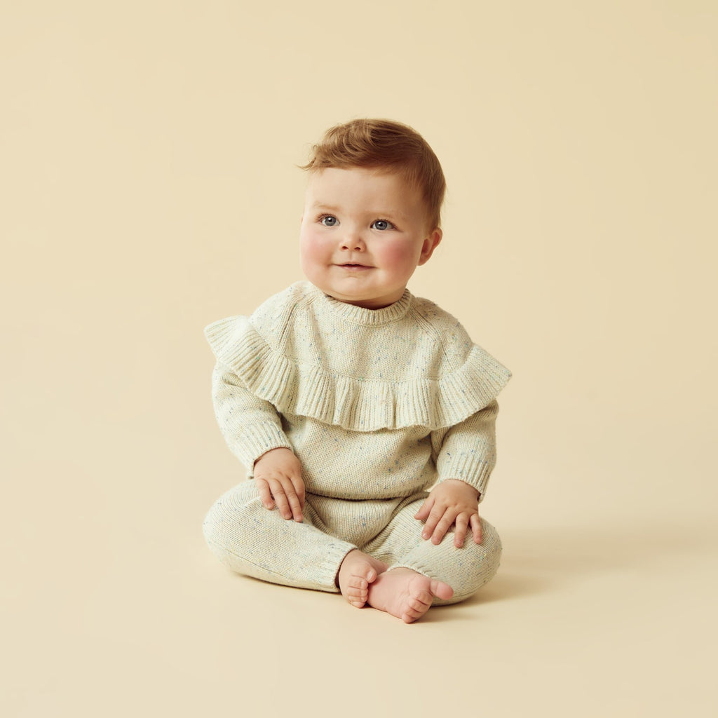 Knitted Ruffle Jumper - Dew Fleck