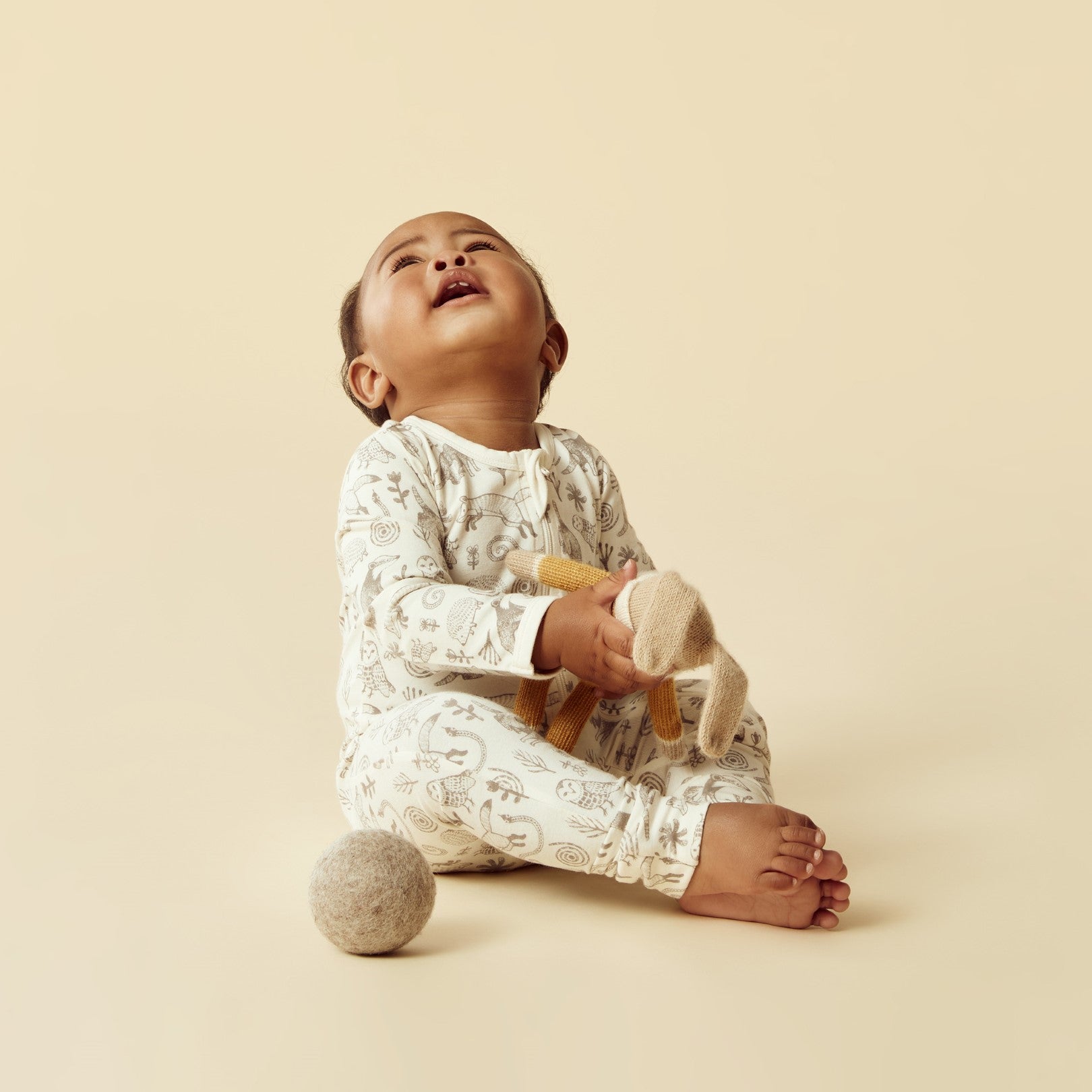 Organic Zipsuit with Feet - Tribal Woods
