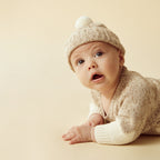 Knitted Jacquard Jumper - Almond Fleck