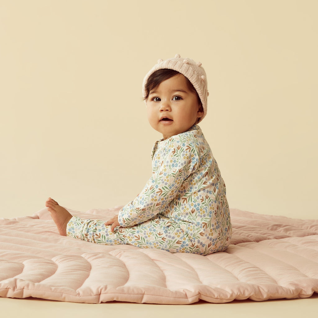 Organic Zipsuit with Feet - Tinker Floral