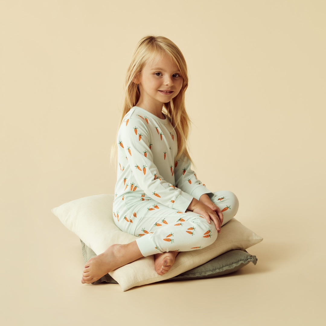 Wilson and Frenchy Organic Long Sleeved Pyjamas - Cute Carrots