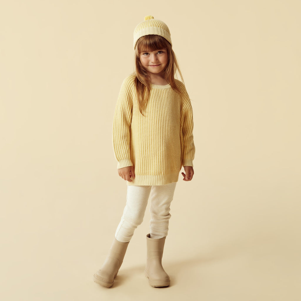 Knitted Ribbed Jumper - Dijon