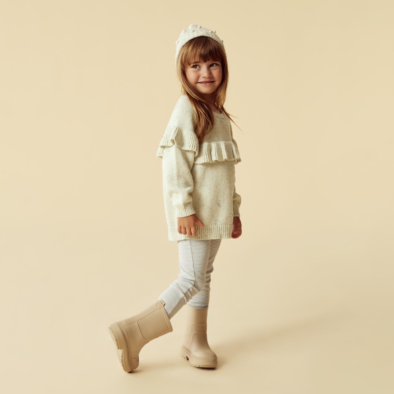 Knitted Ruffle Jumper - Dew Fleck