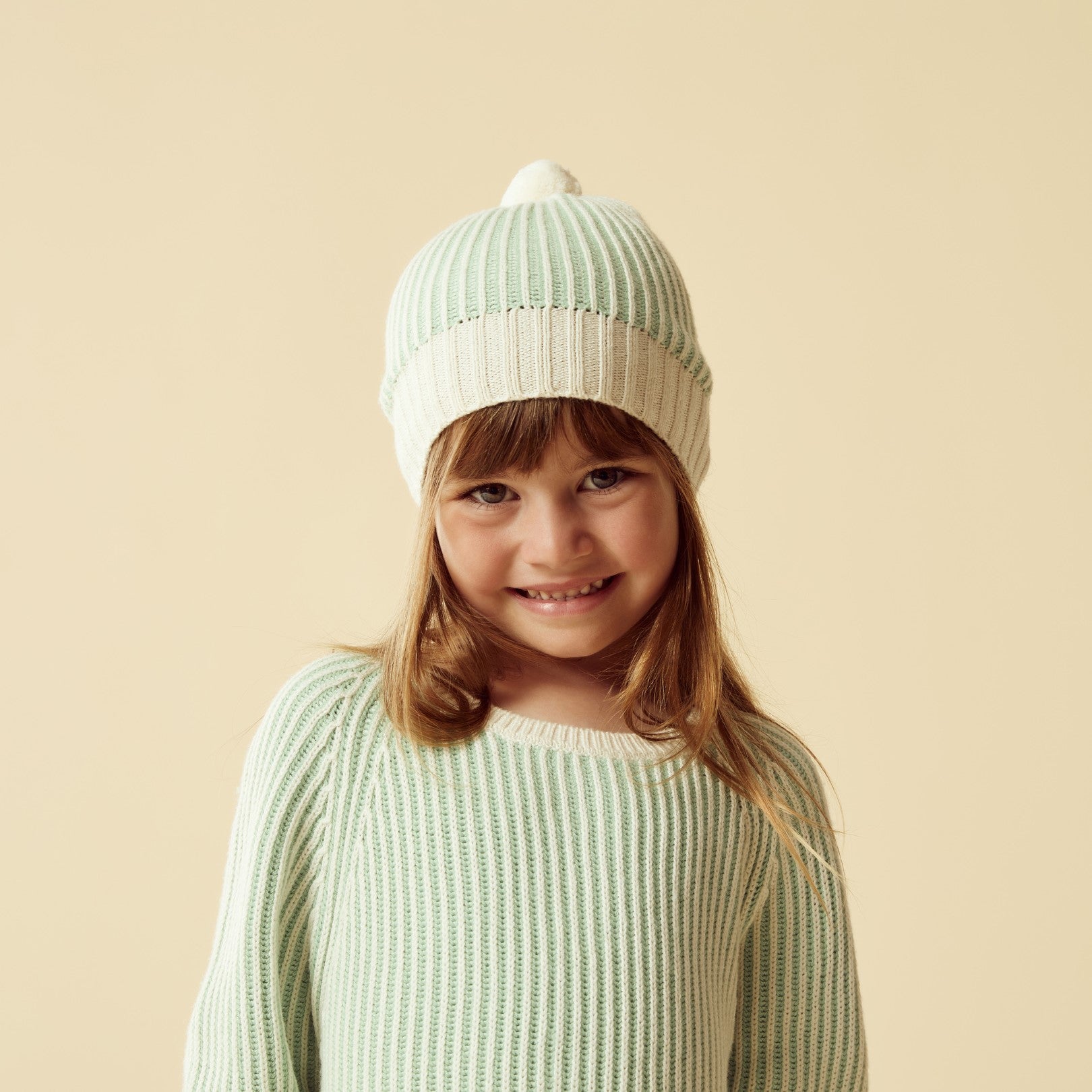 Knitted Ribbed Jumper - Mint Green