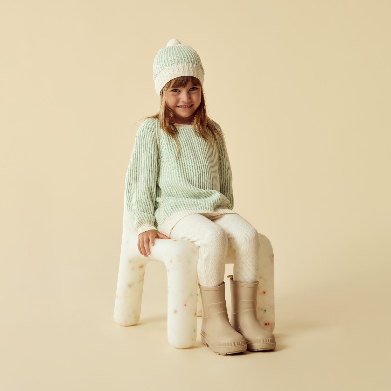 Knitted Ribbed Jumper - Mint Green