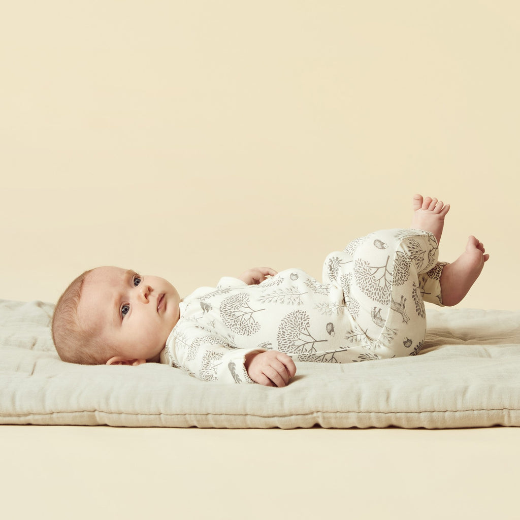 Organic Zipsuit with Feet - Woodland