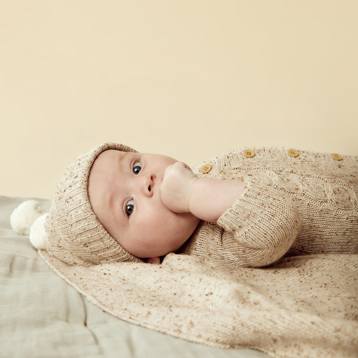 Wilson and Frenchy Knitted Hat - Almond Fleck
