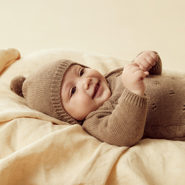Wilson and Frenchy Knitted Bonnet - Walnut