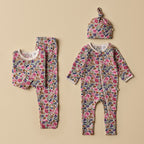 Organic Zipsuit With Feet - Bunny Hop