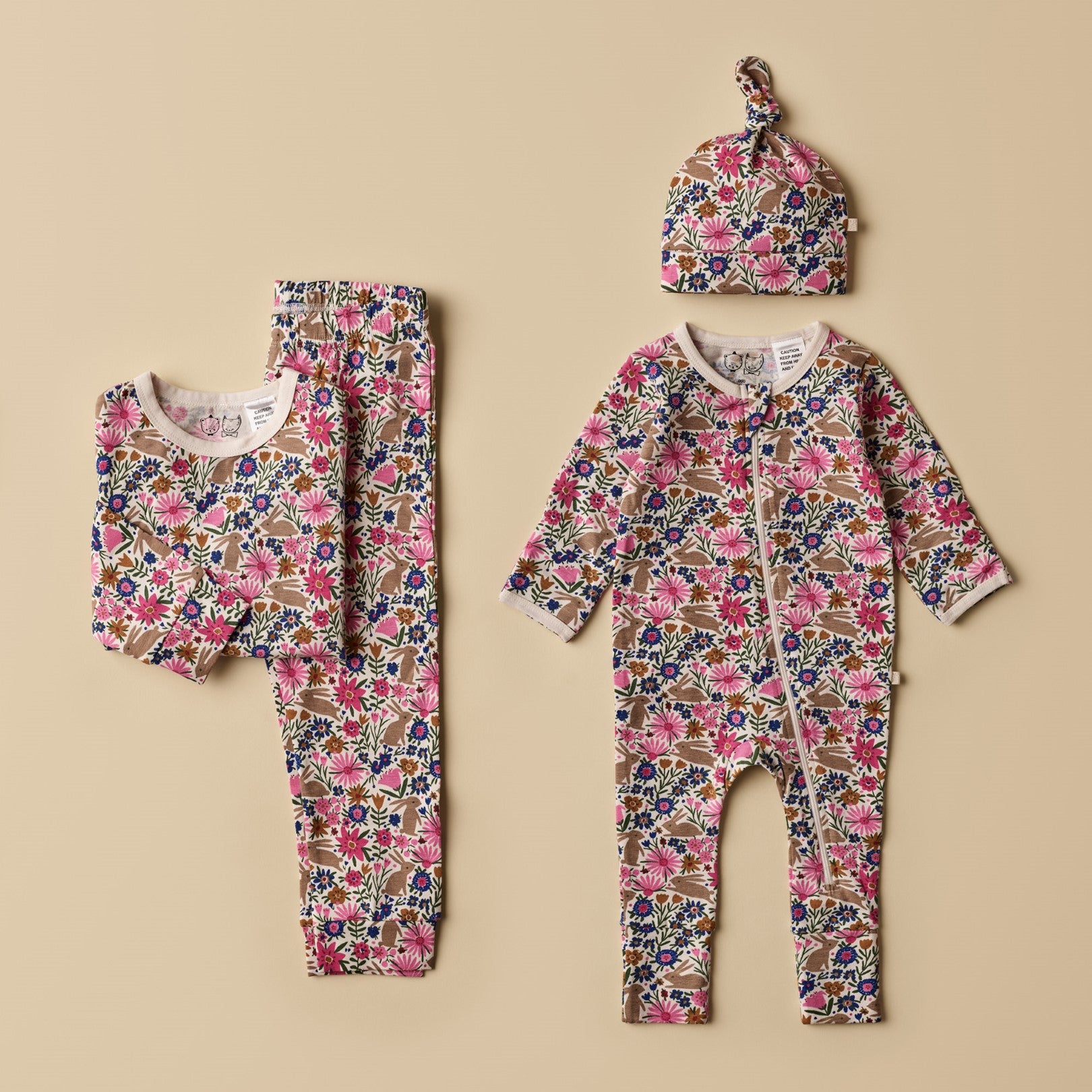 Organic Long Sleeved Pyjamas - Bunny Hop