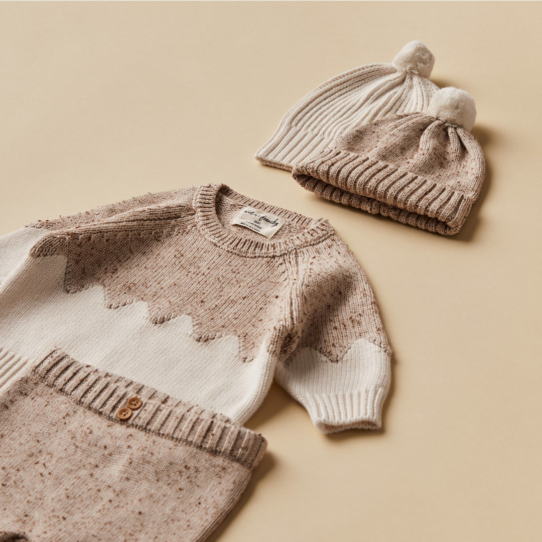 Wilson and Frenchy Knitted Ribbed Hat - Ecru