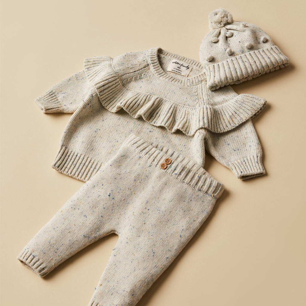 Knitted Ruffle Jumper - Dew Fleck