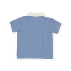 Navy Stripe Logo Polo Top