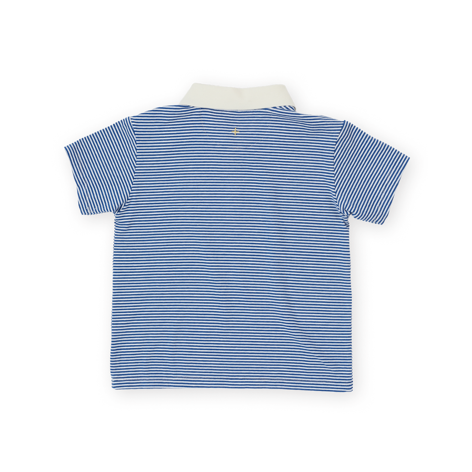 Navy Stripe Logo Polo Top
