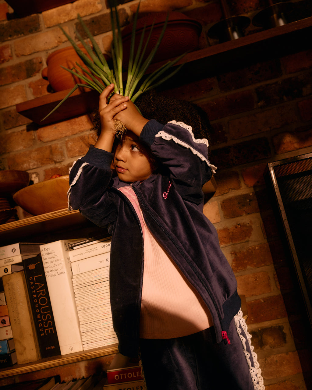 Velour Broderie Sweat Jacket