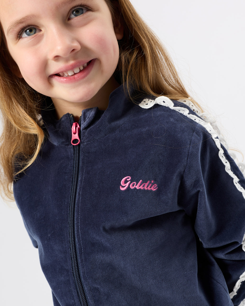 Velour Broderie Sweat Jacket