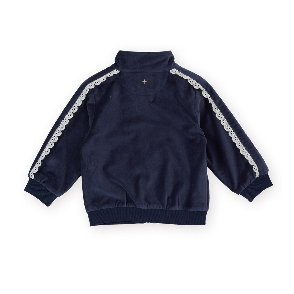 Velour Broderie Sweat Jacket