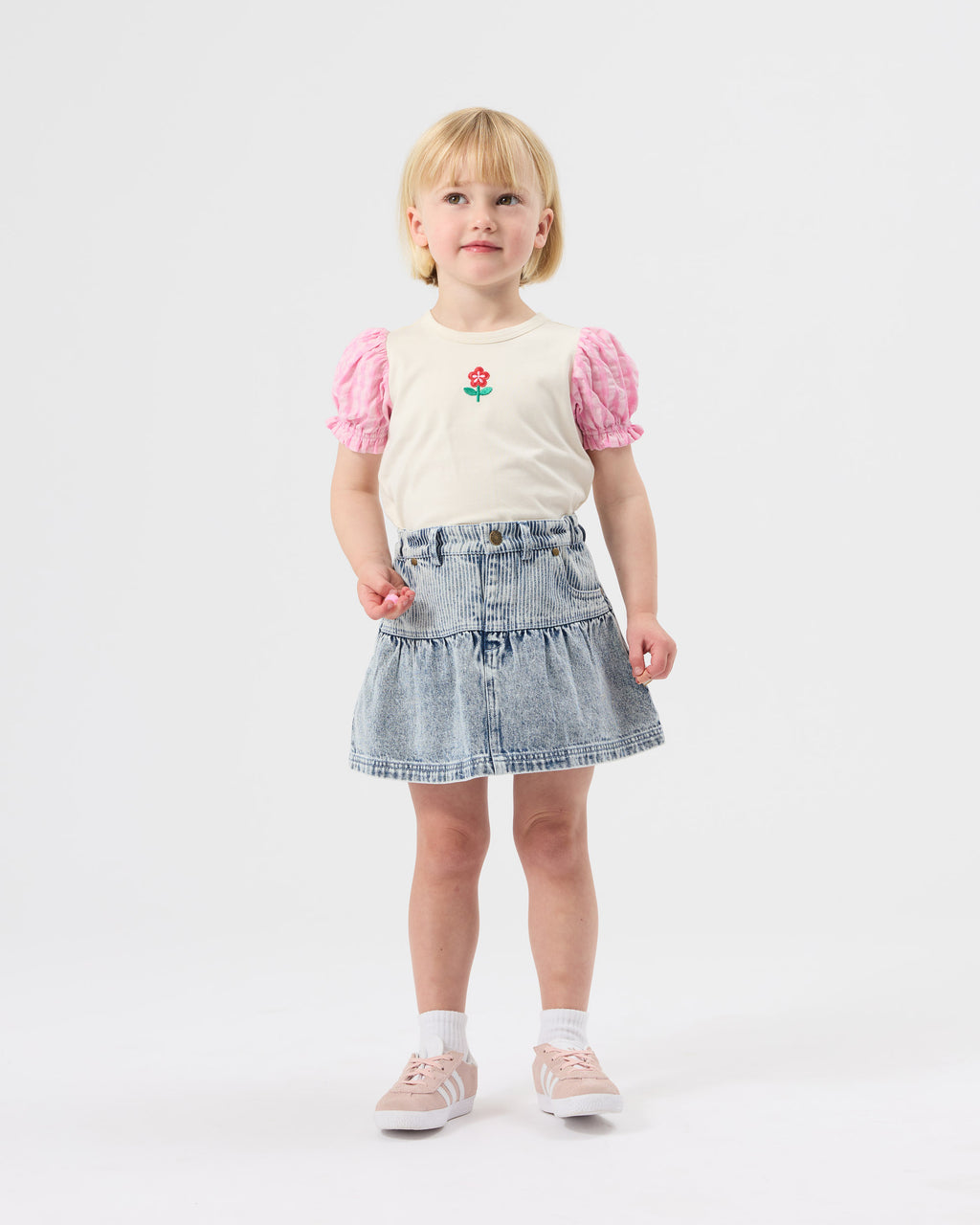Gingham Puff Sleeve Top