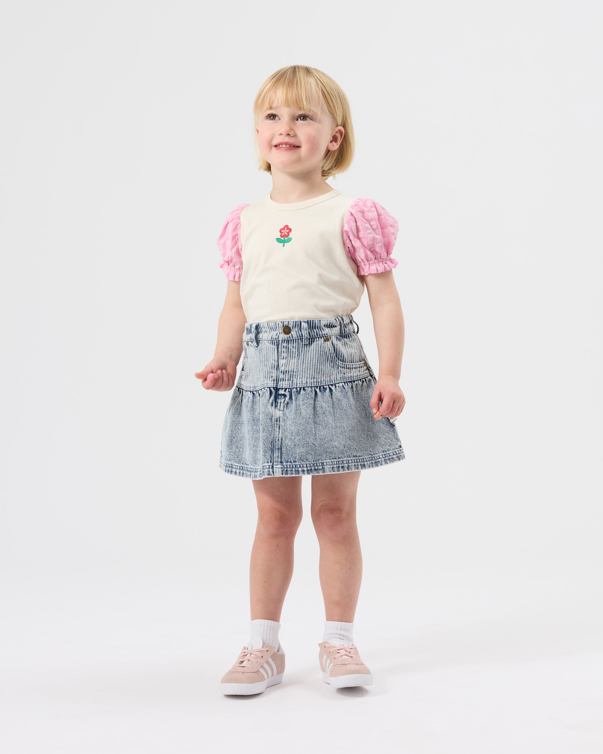 Gingham Puff Sleeve Top