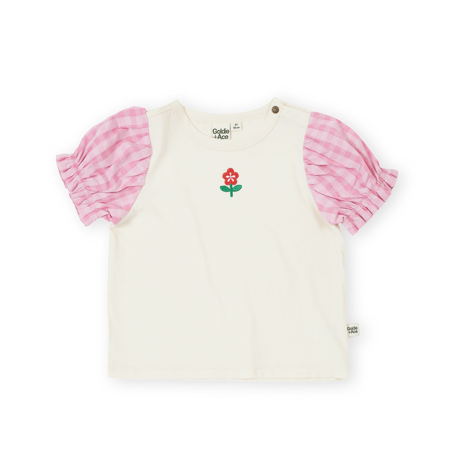 Gingham Puff Sleeve Top