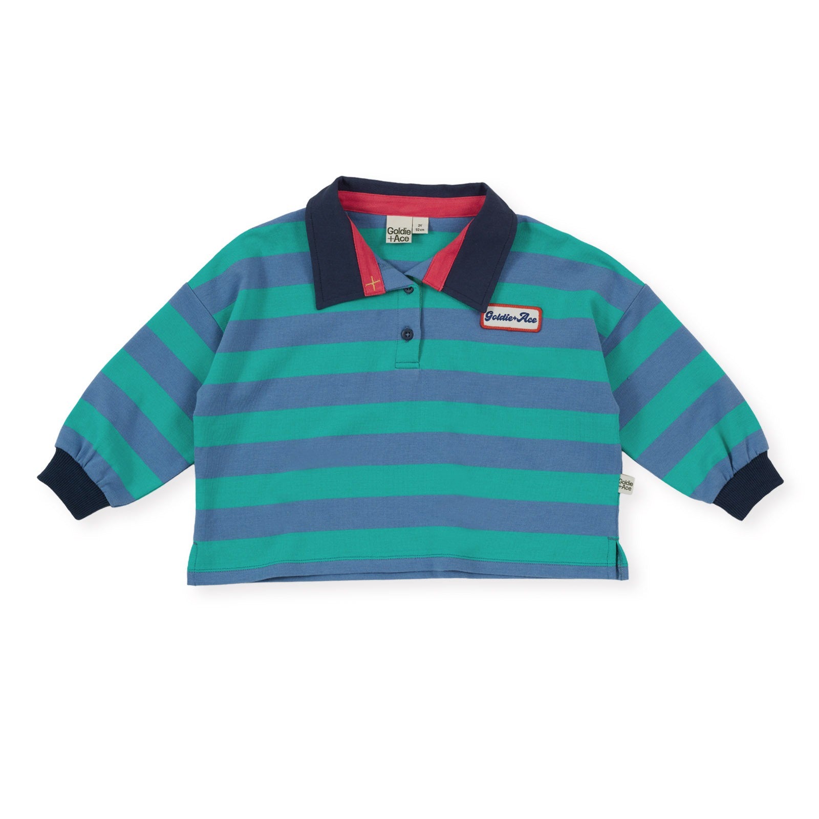 Rugby Stripe Terry Sweat Top Blue