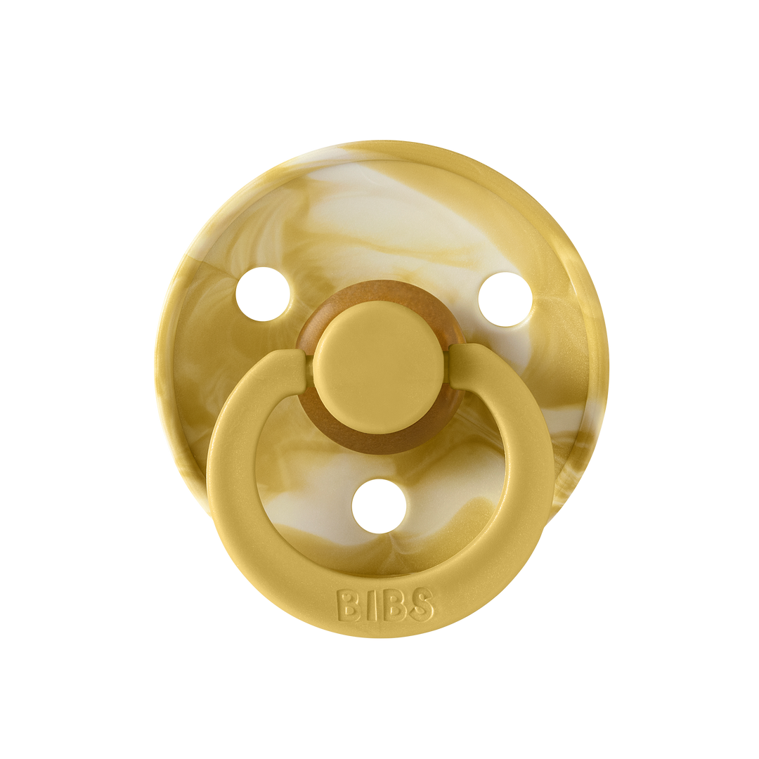 BIBS Colour Pacifier 2 Pack - Tie Dye | Mustard/Ivory