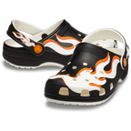 Crocs Classic Glow Flames Clog - Black