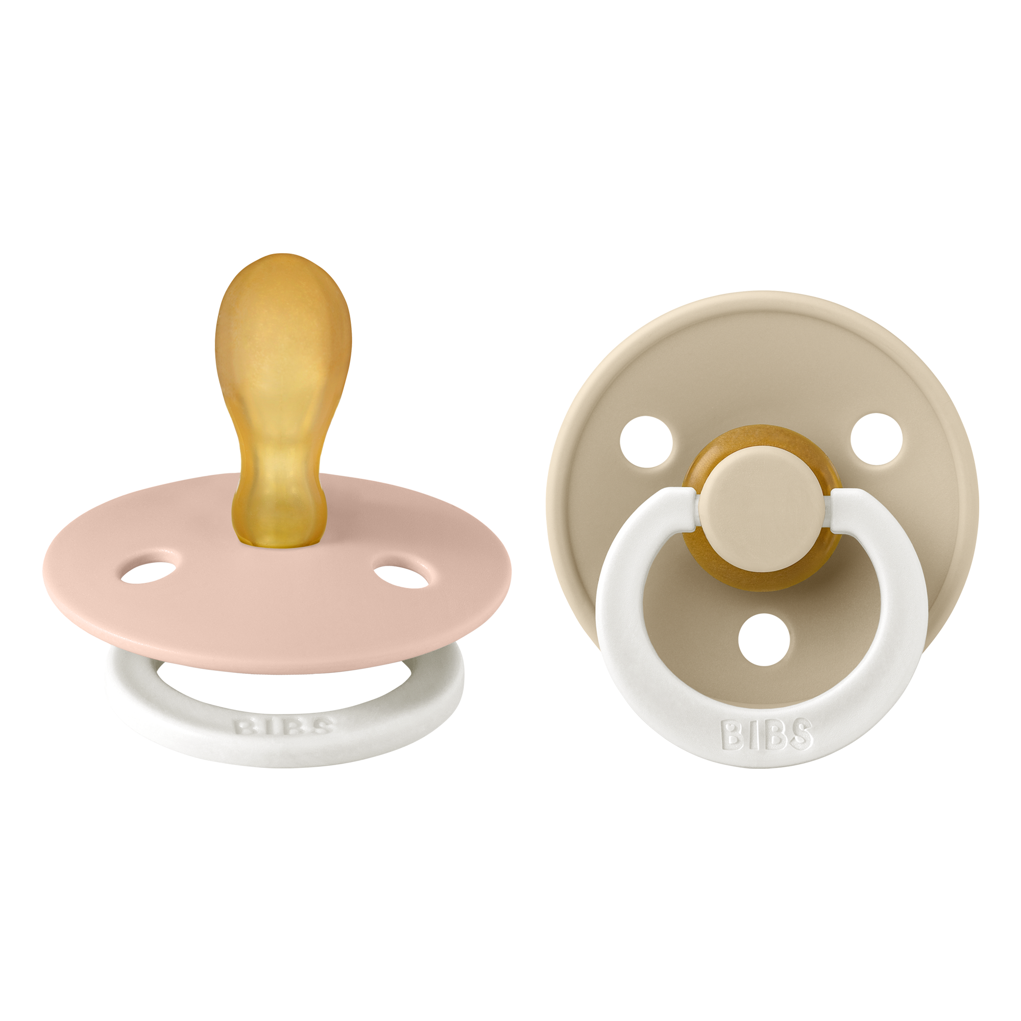 Colour GLOW Symmetrical Pacifier 2 Pack - Blush/Vanilla