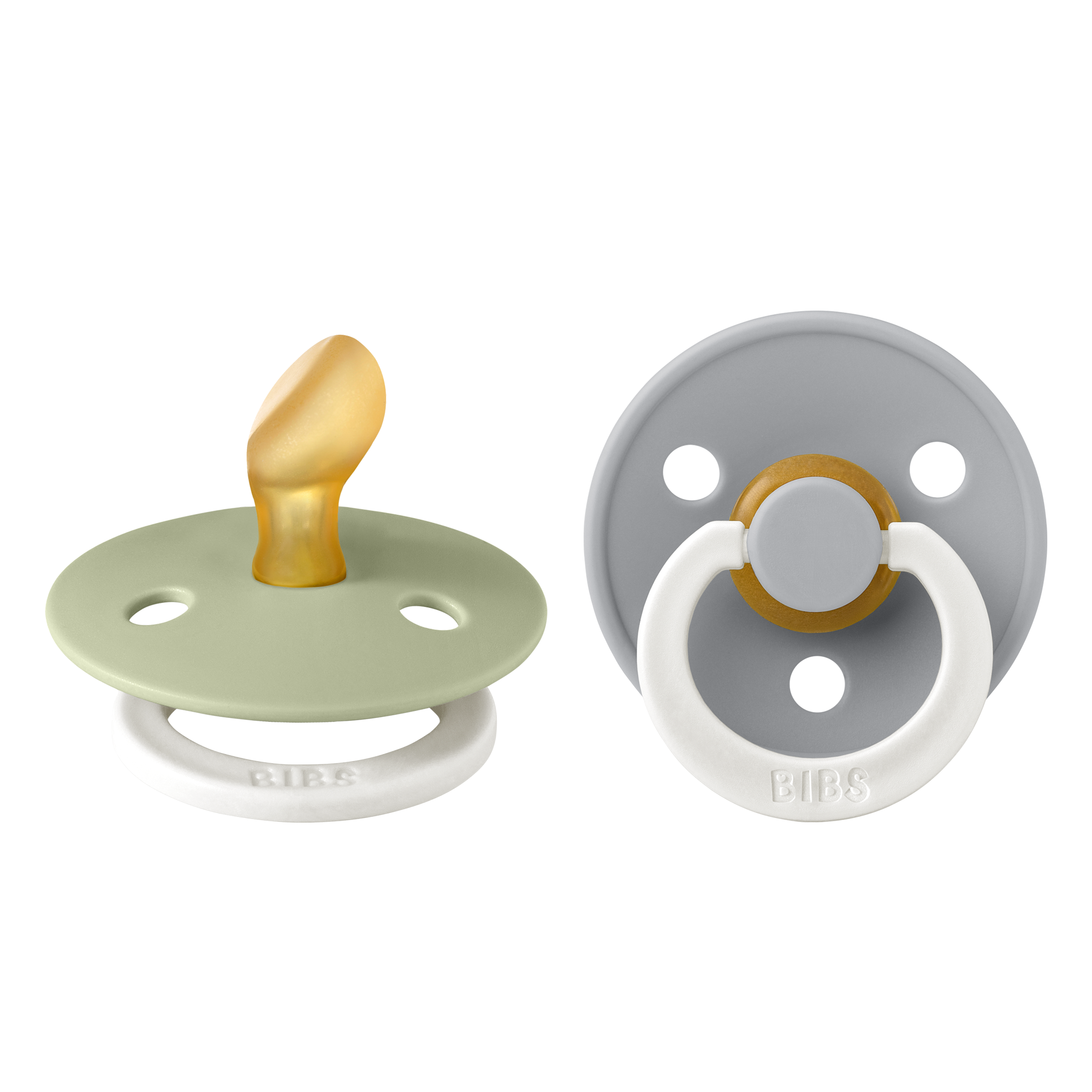 Colour GLOW Anatomical Pacifier 2 Pack - Sage/Cloud