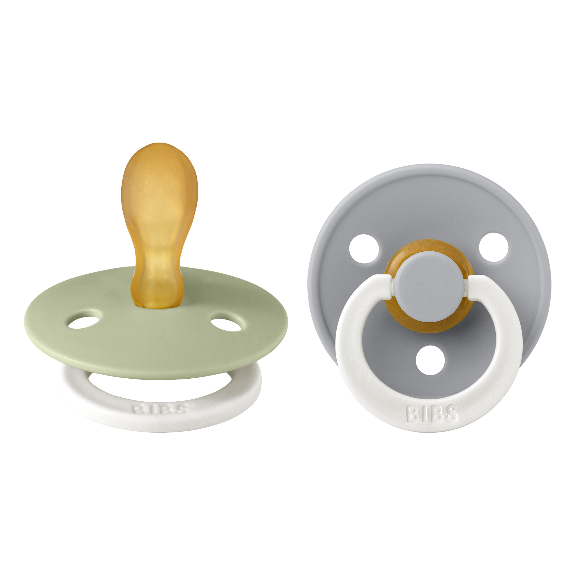 Colour GLOW Symmetrical Pacifier 2 Pack - Sage/Cloud