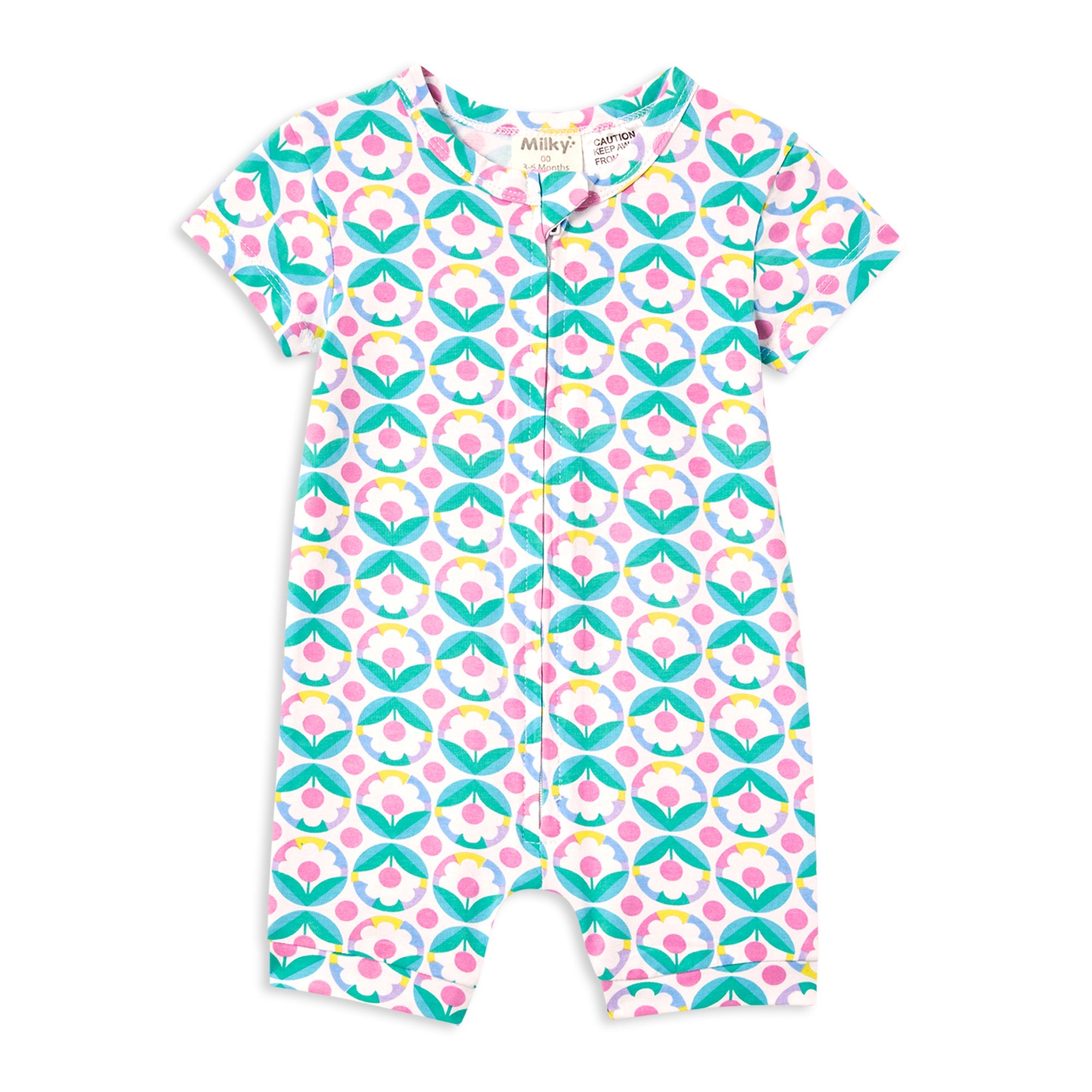 Milky Retro Zip Romper