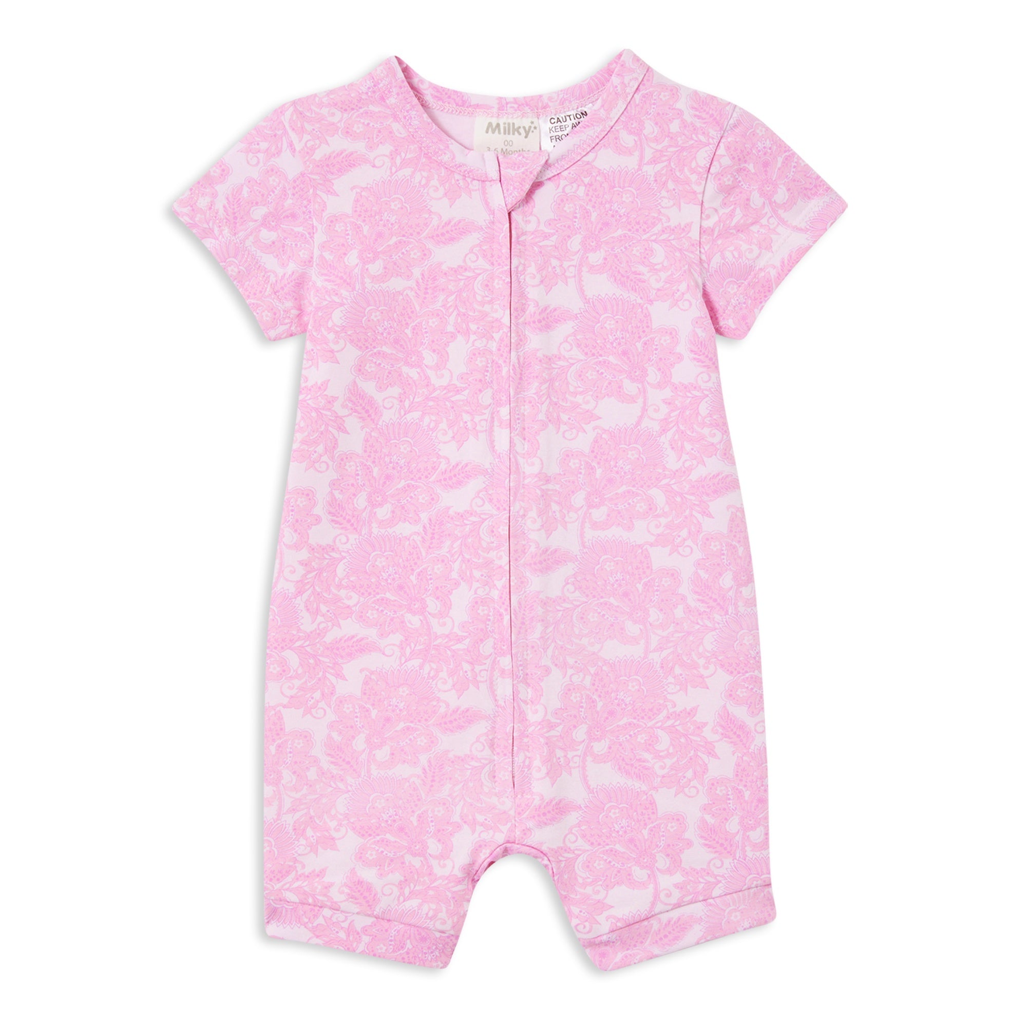 Milky Paisley Zip Romper