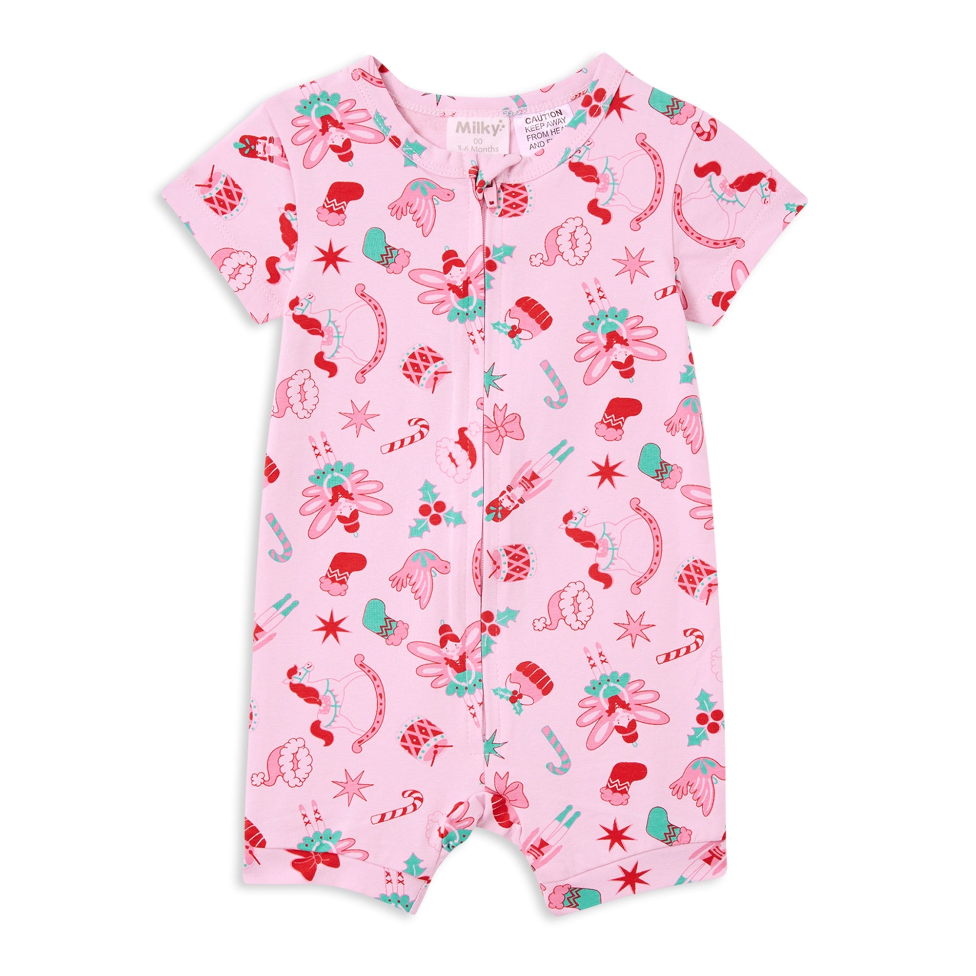 Milky Christmas Zip Romper