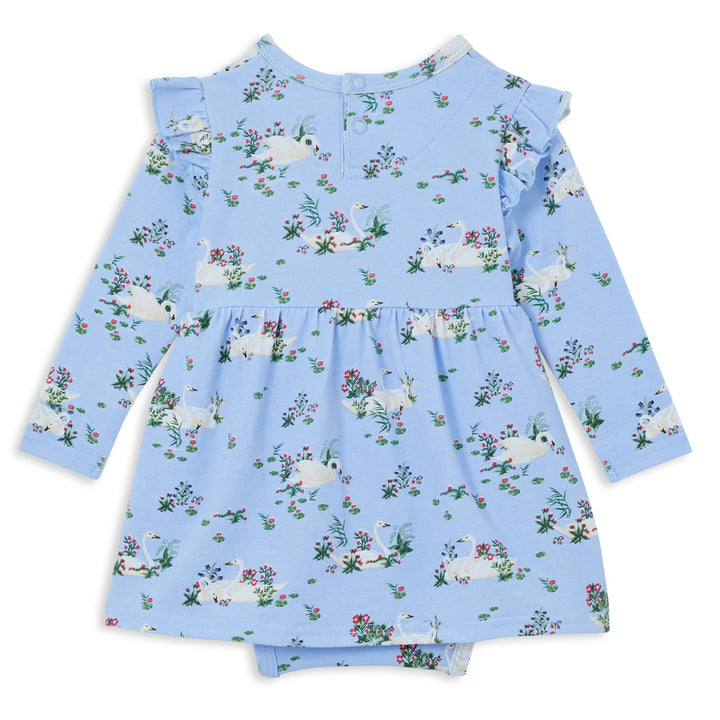 Milky Frill Baby Dress - Swans