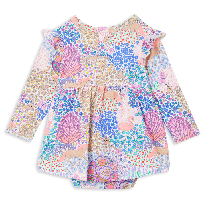 Milky Frill Baby Dress - Patchwork