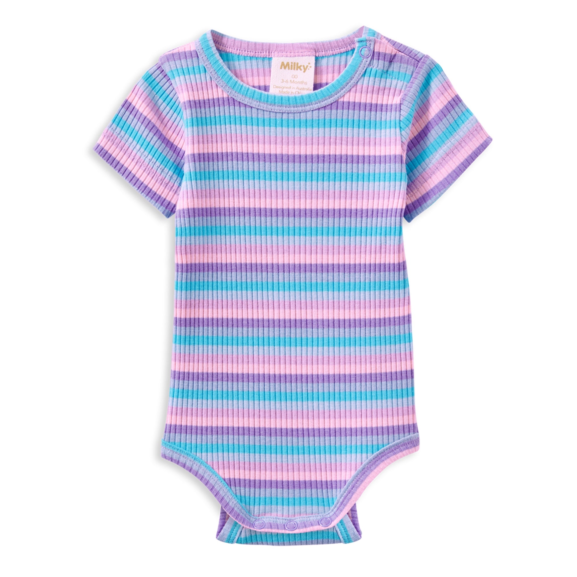 Milky Lilac Stripe Rib Bubbysuit