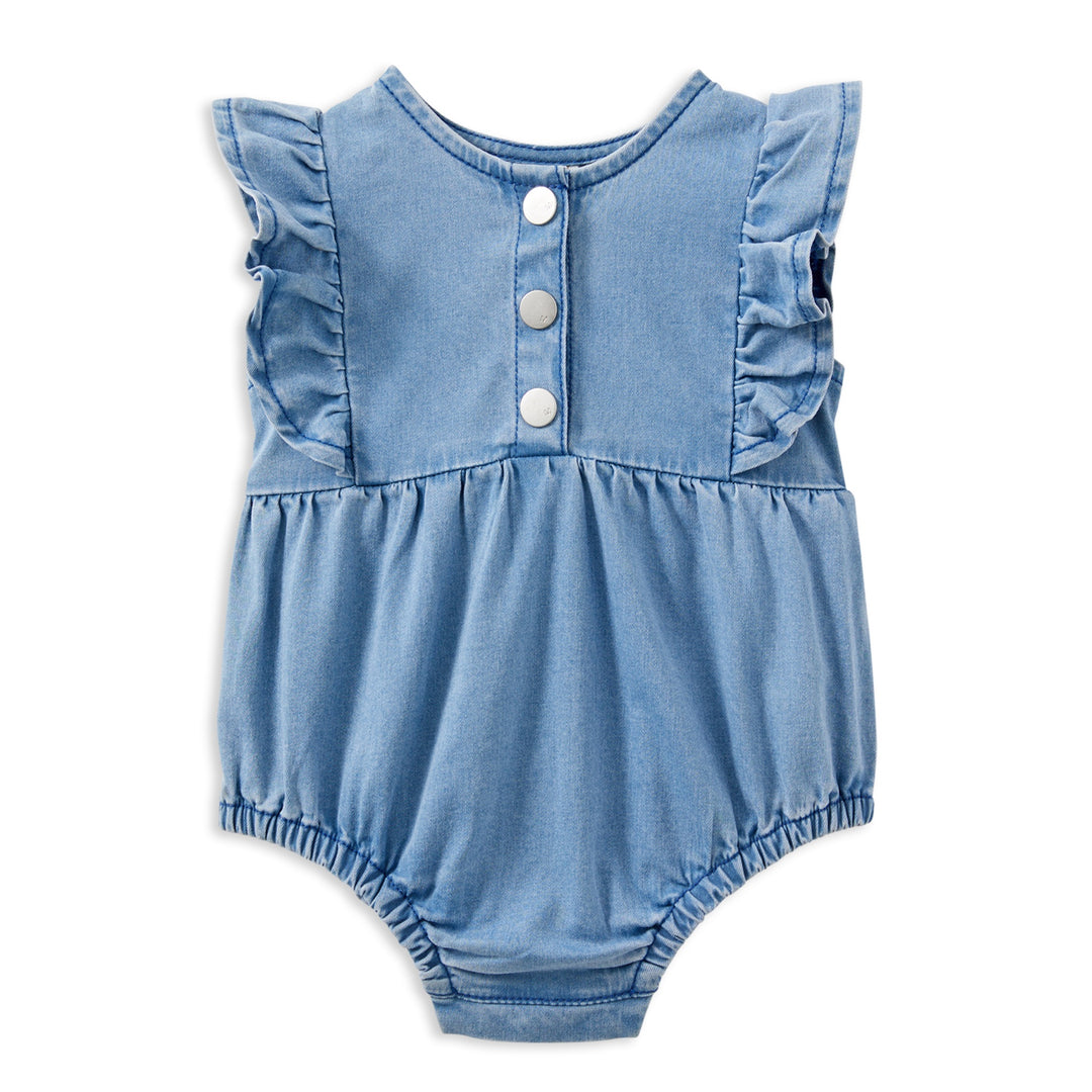 Milky Denim Frill Playsuit