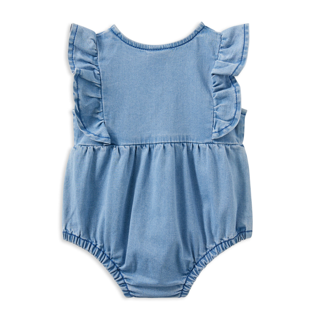 Milky Denim Frill Playsuit