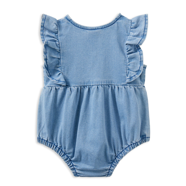 Milky Denim Frill Playsuit