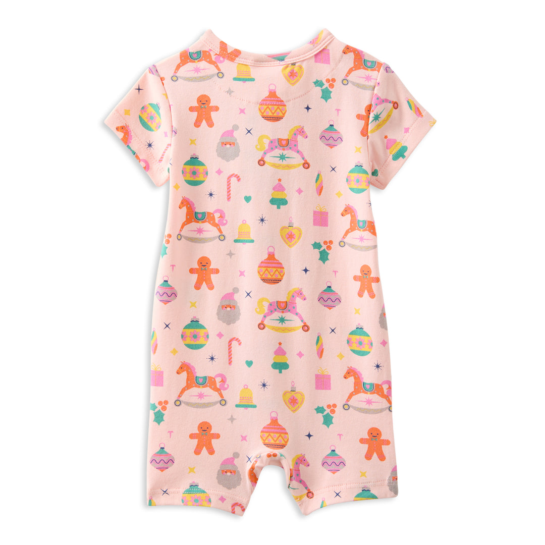 Milky Candy Cane Zip Romper