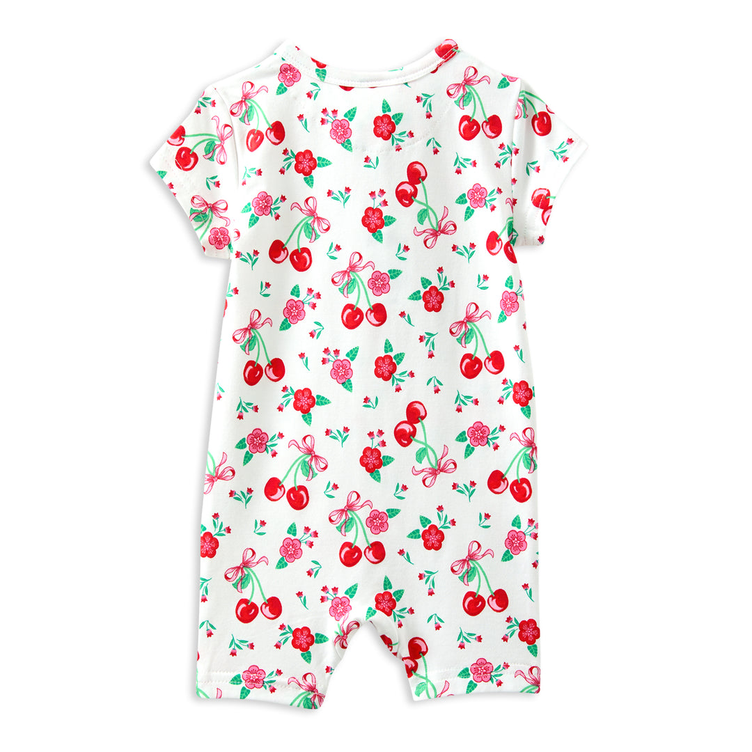 Milky Sweet Cherry Zip Romper