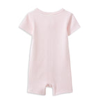 Pink Stripe Rib Zip Romper