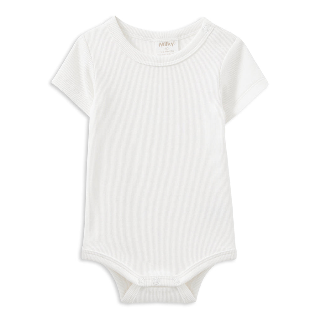 Milky Rib Bubbysuit White