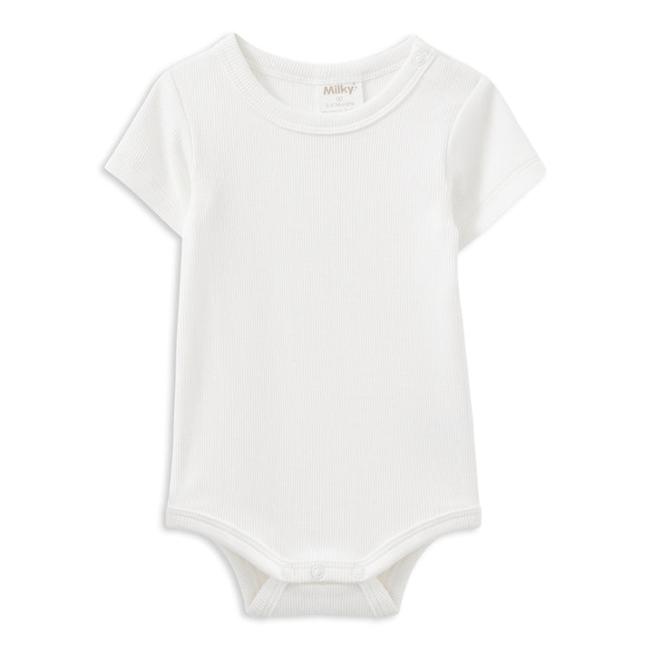 Milky Rib Bubbysuit White