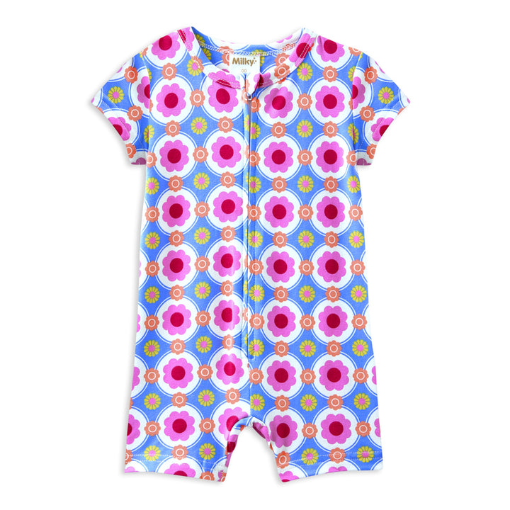 Milky Retro Vibe Zip Romper
